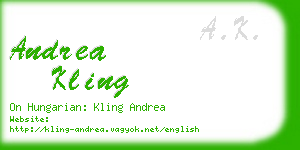 andrea kling business card